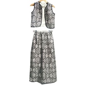 Vintage✨Handmade Silver Metallic Paisley 2-Piece Set, Size XS/S✨